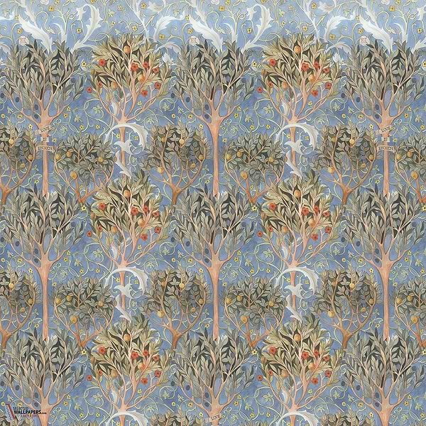 Earthly Paradise behang-House of Hackney-Celestial blue-200 cm-Rol-Selected Wallpapers-Interiors