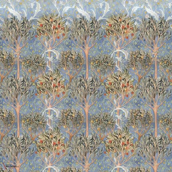 Earthly Paradise behang-House of Hackney-Celestial blue-200 cm-Rol-Selected Wallpapers-Interiors