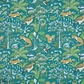En Foret behang-Pierre Frey-wallpaper-tapete-Turquoise-Meter (M1)-Selected-Wallpapers-Interiors