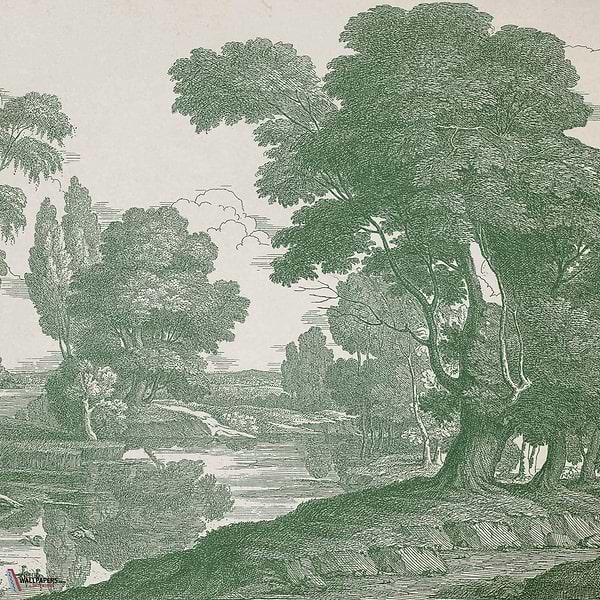 Engraving behang Coordonné-Coordonne-Green-Non Woven-M2-Selected Wallpapers-Interiors