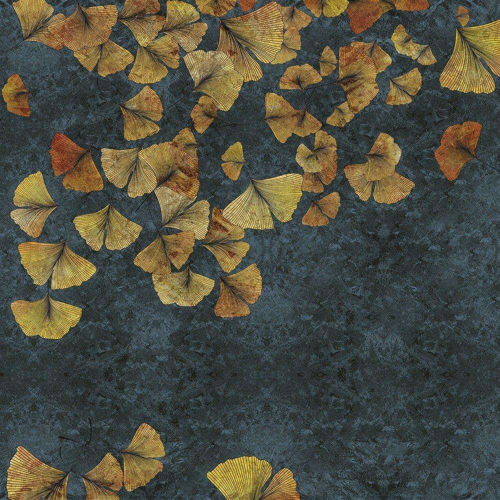 Eternal Youth-behang-Tapete-Inkiostro Bianco-Blue on Gold-Gold Leaf-INKBGIL2002-Selected Wallpapers