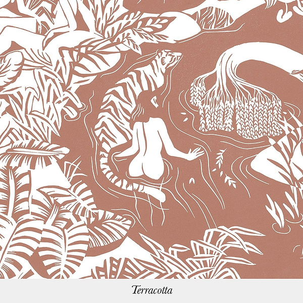 Eternelles Sur Mesure-Isidore Leroy-wallpaper-behang-Tapete-wallpaper-Terracotta-Non Woven-Selected Wallpapers