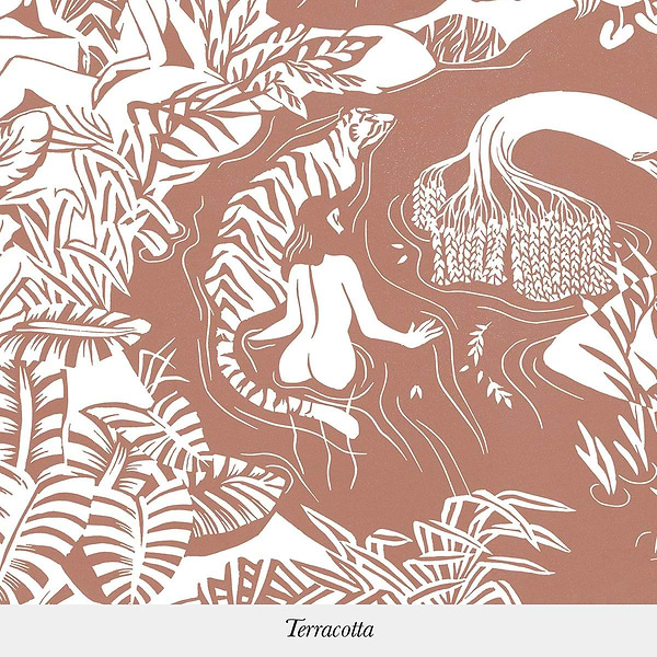 Eternelles Sur Mesure-Isidore Leroy-wallpaper-behang-Tapete-wallpaper-Terracotta-Non Woven-Selected Wallpapers