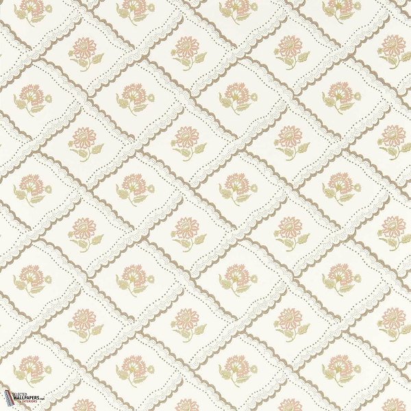 Fairdown behang-Sanderson-Chocolate/putty-Rol-Selected Wallpapers-Interiors