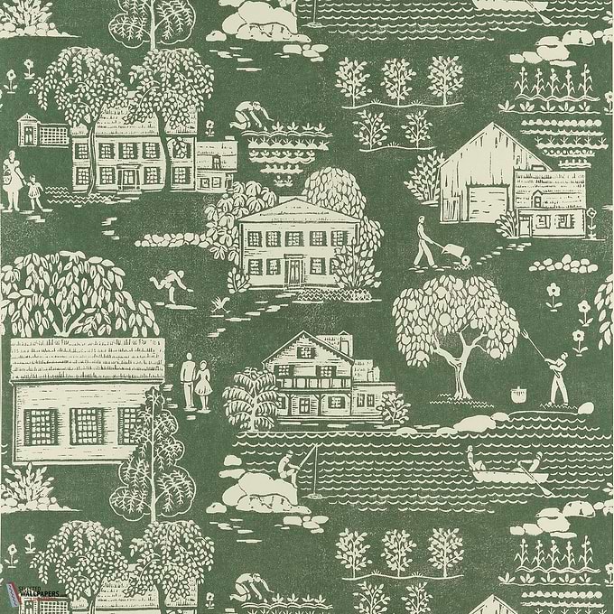 Farmingdale behang-Anna French-Green-Rol-Selected Wallpapers-Interiors