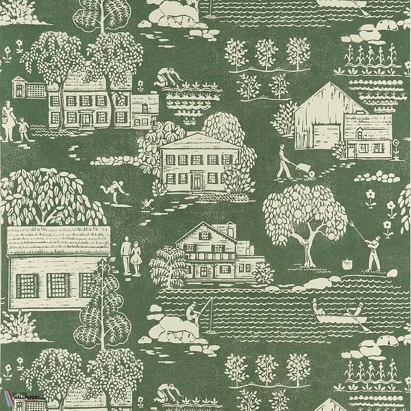 Farmingdale behang-Anna French-Green-Rol-Selected Wallpapers-Interiors