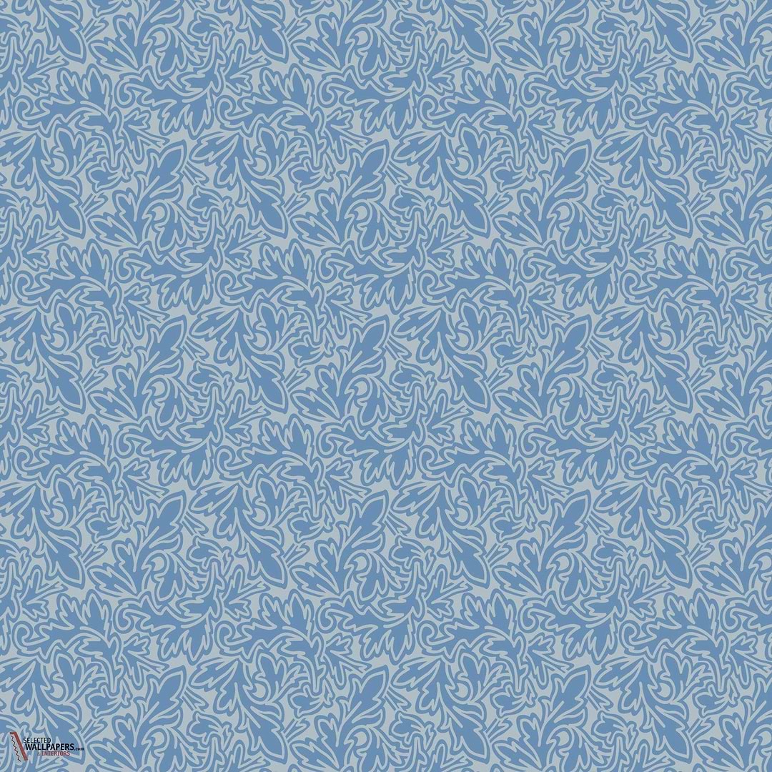 Feuille behang-Behang-Farrow & Ball-Blue-Rol-Selected Wallpapers &amp; Interiors