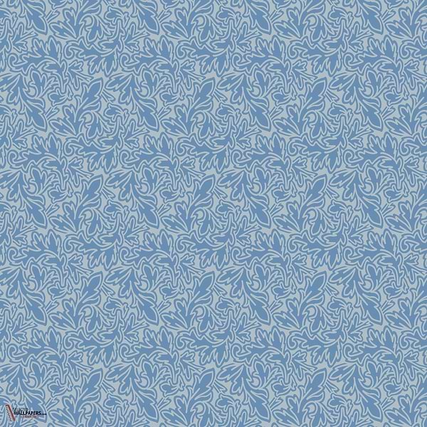 Feuille behang-Behang-Farrow & Ball-Blue-Rol-Selected Wallpapers & Interiors
