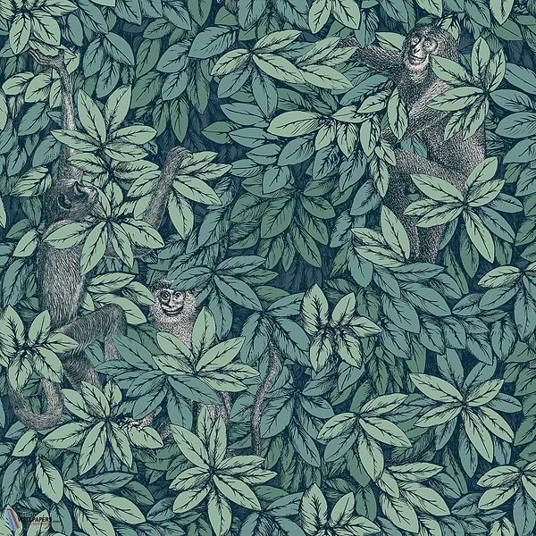 Foglie e Scimmie-behang-Tapete-Cole & Son-Viridian-Rol-123/10046-Selected Wallpapers