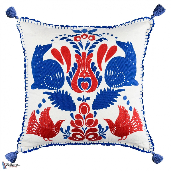 Folk Embroidery Kussen-Kussen-Mind the Gap-Kissen-Cushion-Blue & Red-50 x 50 cm-Selected Interiors