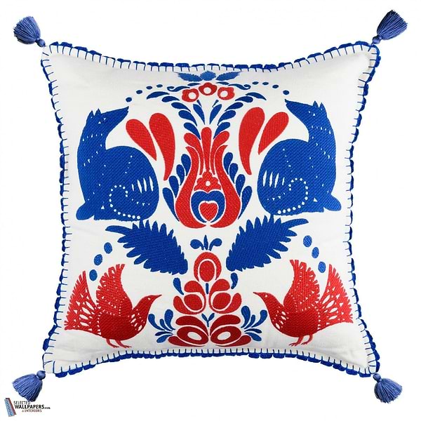 Folk Embroidery Kussen-Kussen-Mind the Gap-Kissen-Cushion-Blue & Red-50 x 50 cm-Selected Interiors