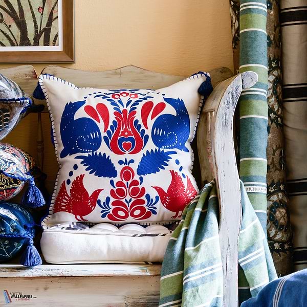 Folk Embroidery Kussen-Kussen-Mind the Gap-Kissen-Cushion-Blue & Red-50 x 50 cm-Selected Interiors