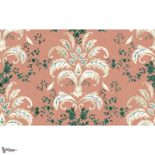 French Damask wallpaper-Coordonne-Peach-Non Woven-Roll-Selected Wallpapers-Interiors