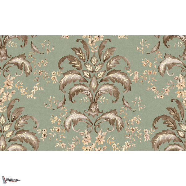 French Damask wallpaper-Coordonne-Sage-Non Woven-Roll-Selected Wallpapers-Interiors