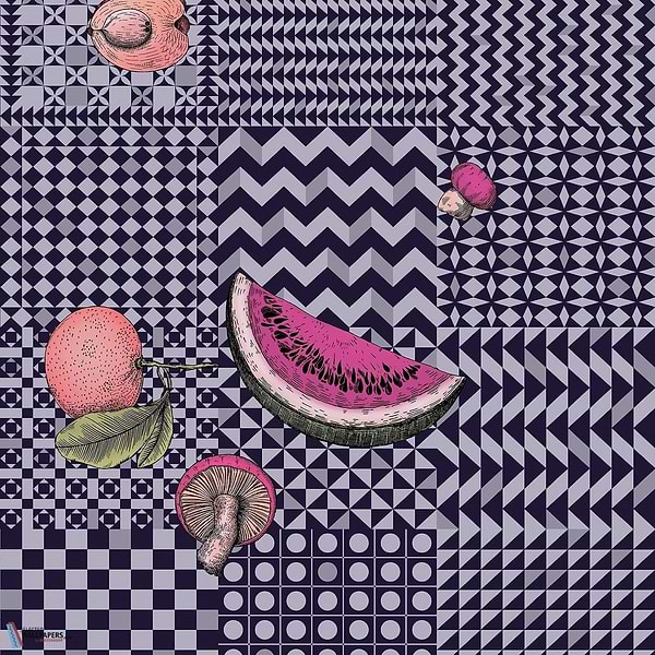 Frutta e Geometrico-behang-Tapete-Cole & Son-Magenta & Ink-Rol-123/6028-Selected Wallpapers