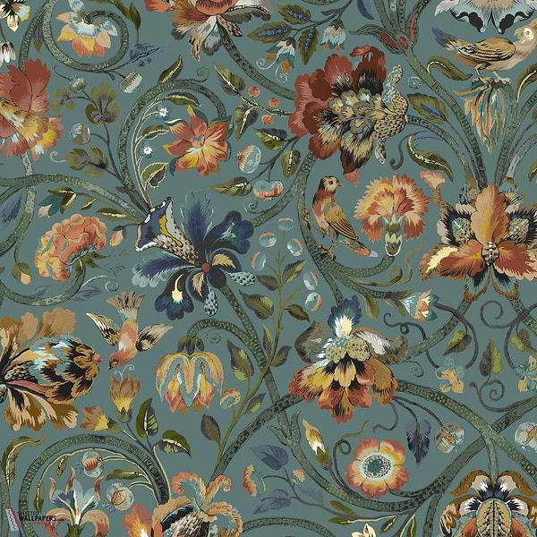 Gaia behang-House of Hackney-wallpaper-tapete-Prussian Blue-200 cm-Selected-Wallpapers-Interiors