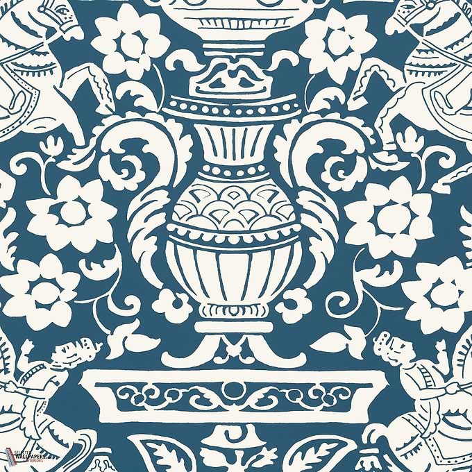 Galway behang-Thibaut-Navy-Rol-Selected Wallpapers-Interiors