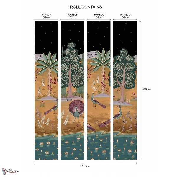 Garland of Ragini behang-1838 wallcoverings-Selected Wallpapers-Interiors