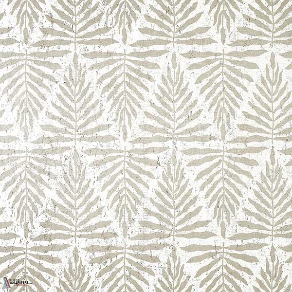 Gasparilla behang-Thibaut-Metallic gilver-Rol-Selected Wallpapers-Interiors