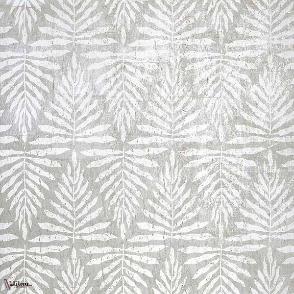 Gasparilla behang-Thibaut-Metallic silver and white-Rol-Selected Wallpapers-Interiors