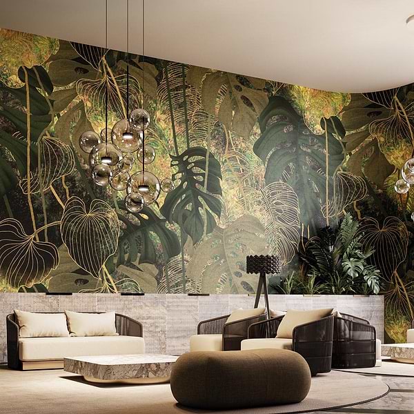 Golden Leaf behang-Behang-INSTABILELAB-Selected Wallpapers & Interiors