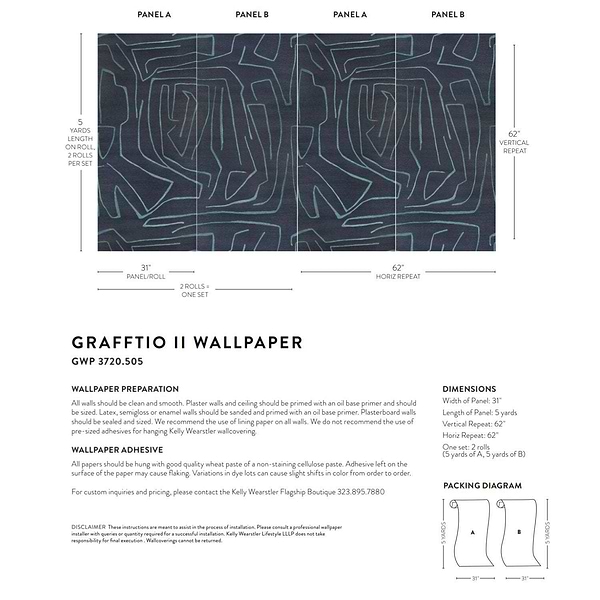 Graffito II-behang-Tapete-Kelly Wearstler-Selected Wallpapers