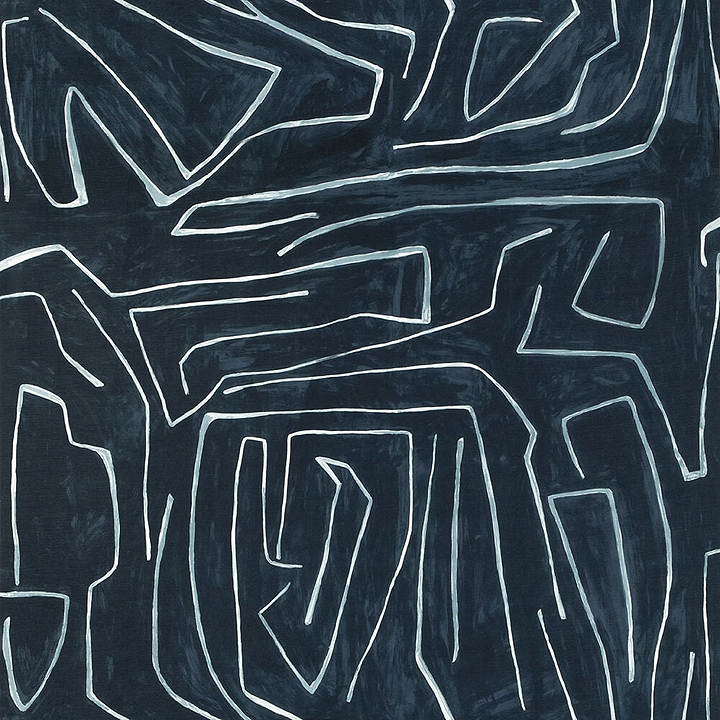 Graffito stof-Fabric-Tapete-Kelly Wearstler-Navy-Meter (M1)-GWF-3530.505-Selected Wallpapers