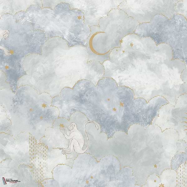 Grand Stars and Monkeys behang-Les Dominotiers-02-Non Woven (70 cm)-M2-Selected Wallpapers-Interiors