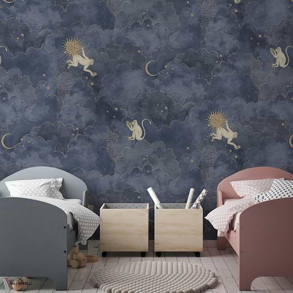 Grand Stars and Monkeys behang-Les Dominotiers-Selected Wallpapers-Interiors