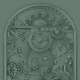 Greenhouse Gathering Arch-Moooi-behang-tapete-wallpaper-Forest Green-Paneel-Selected-Wallpapers-Interiors