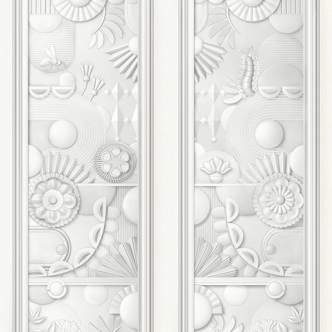 Greenhouse Gathering Window-Moooi-behang-tapete-wallpaper-Architectural White-Paneel-Selected-Wallpapers-Interiors