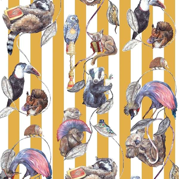 Hackney Empire behang-House of Hackney-wallpaper-tapete-Ochre Stripe-200 cm-Selected-Wallpapers-Interiors