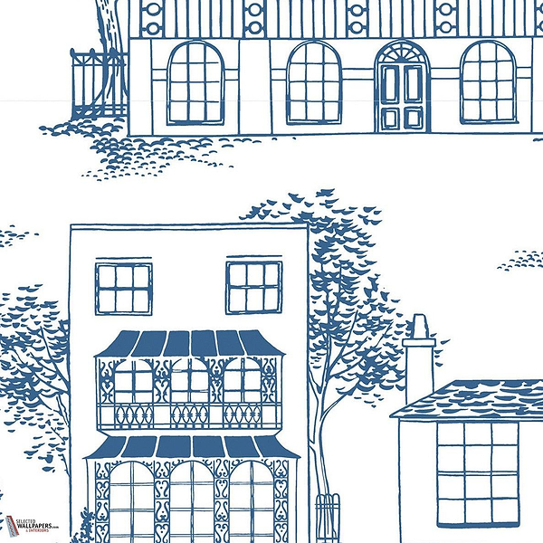 Hampstead behang-Little Greene-Mid Blue-Rol-Selected Wallpapers-Interiors