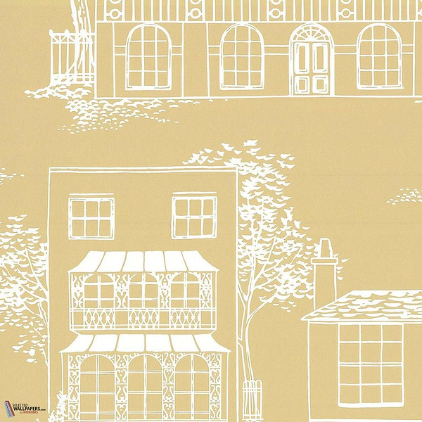 Hampstead behang-Little Greene-Yellow Apple-Rol-Selected Wallpapers-Interiors