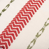 Handwerklich Kussen-Kussen-Mind the Gap-Kissen-Cushion-Green/Red-50 x 50 cm-Selected Interiors