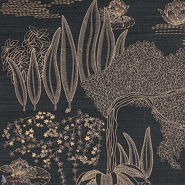 Hasu-Casamance-wallpaper-behang-Tapete-wallpaper-Noire Cuivre-Meter (M1)-Selected Wallpapers