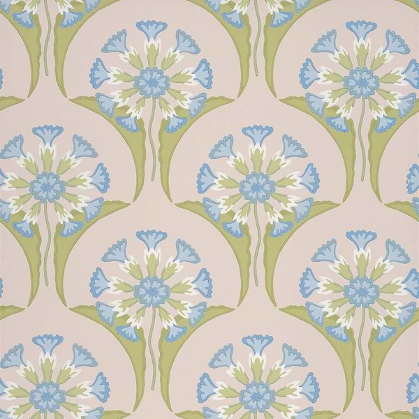 Hencroft-behang-Tapete-Little Greene-Blue Primula-Rol-0245HEBLUEP-Selected Wallpapers
