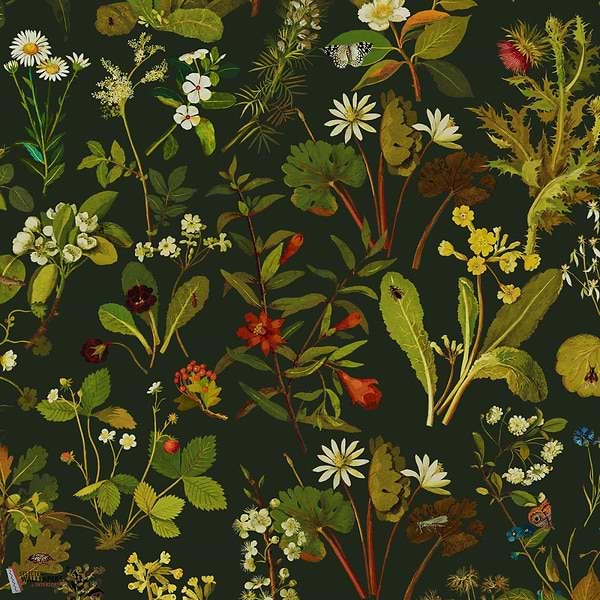 Herbarium behang-House of Hackney-wallpaper-tapete-Forest Green-200 cm-Selected-Wallpapers-Interiors
