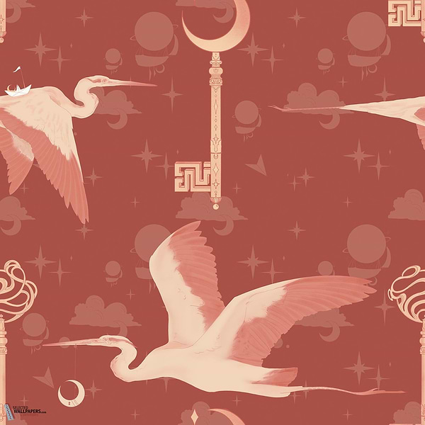 Heron's Flight behang-Inkiostro Bianco-4-Vinyl 68 cm-M2-Selected Wallpapers-Interiors