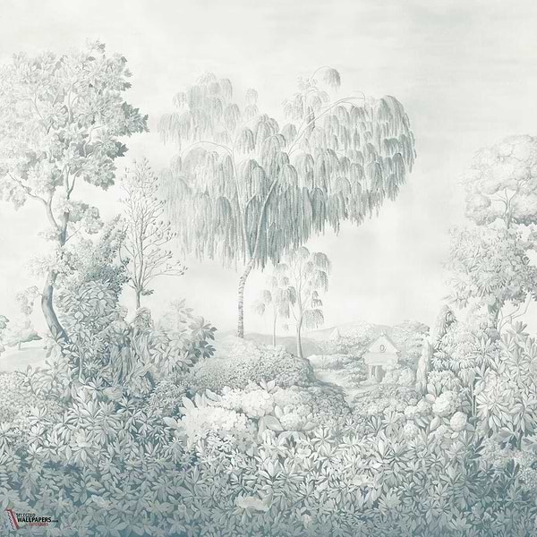 Highgrove arboretum behang-Sanderson-Ether blues-Rol-Selected Wallpapers-Interiors