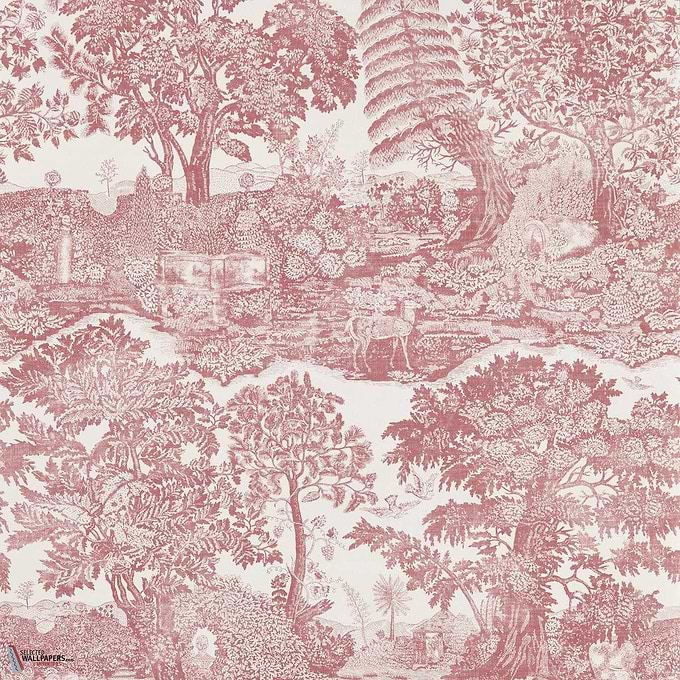 Highgrove toile behang-Sanderson-Madder rose-Rol-Selected Wallpapers-Interiors