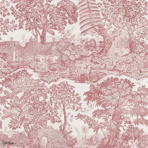 Highgrove toile behang-Sanderson-Madder rose-Rol-Selected Wallpapers-Interiors