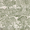 Highgrove toile behang-Sanderson-Yew green-Rol-Selected Wallpapers-Interiors