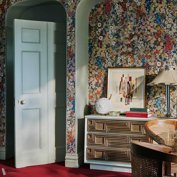 Hollyhocks behang-House of Hackney-wallpaper-tapete-Selected-Wallpapers-Interiors