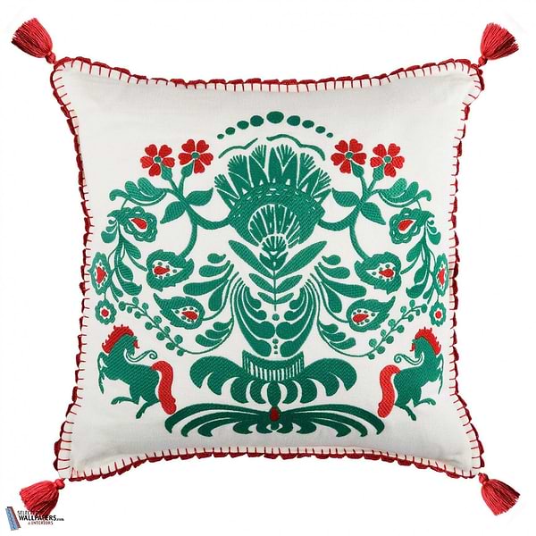 Horse Parade Kussen-Kussen-Mind the Gap-Kissen-Cushion-Green & Red-50 x 50 cm-Selected Interiors