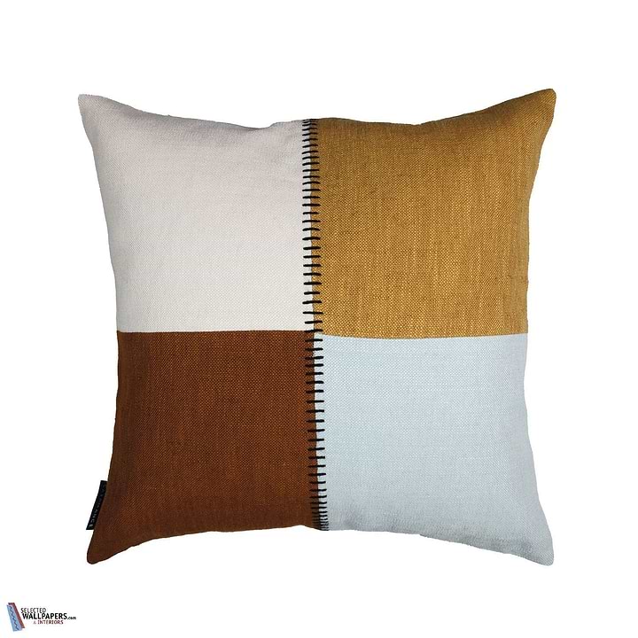 Housse de Coussin Centon-Casamance-kussen-cushion-kissen-Ocre Vert de Gris-45 x 45 cm-Selected Interiors