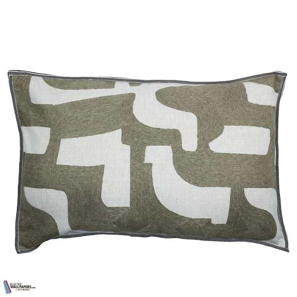 Housse de Coussin Entrelacs-Casamance-kussen-cushion-kissen-Kaki-60 x 40 cm-Selected Interiors