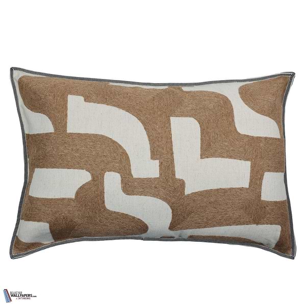 Housse de Coussin Entrelacs-Casamance-kussen-cushion-kissen-Tabac-60 x 40 cm-Selected Interiors