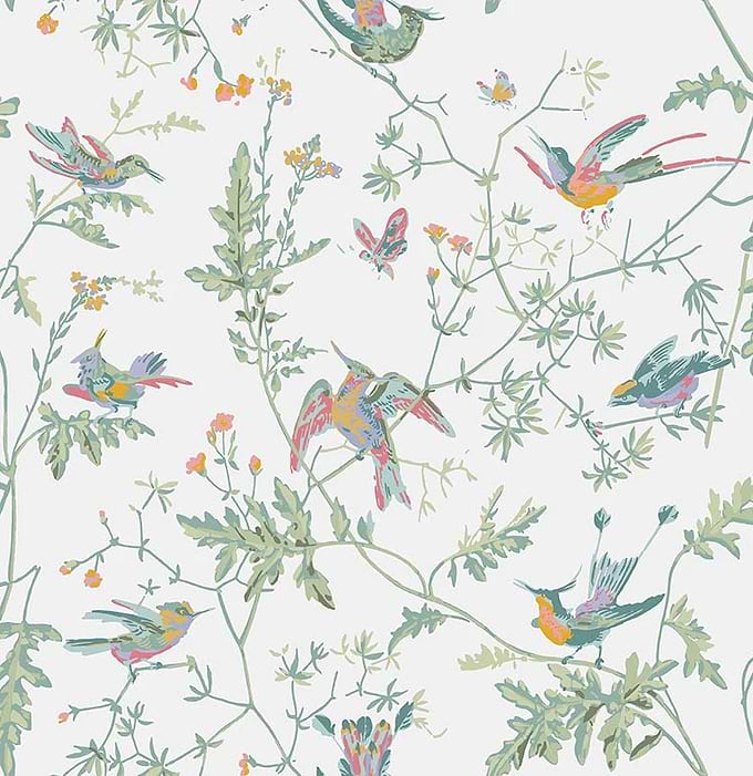 Hummingbirds-Cole & Son-Pastel-Rol-Selected-Wallpapers-Interiors