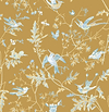 Hummingbirds-Cole & Son-Ice Blue on Metallic Gold-Rol-Selected-Wallpapers-Interiors